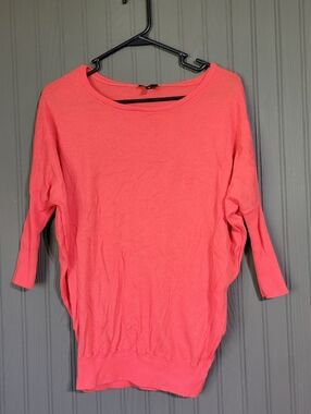 Express Sweater Dolman 3/4 Sleeve Pullover Oversized Pink Coral Women's XS